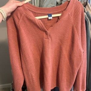 Old Navy Women's Waffle Knit Sweater - pink